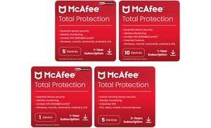 McAfee Total Protection 2024 pendant 1 ou 2 ans