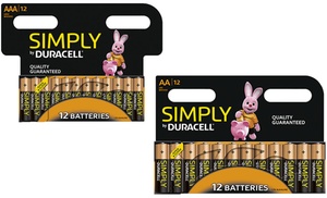 Lot de 12, 24 ou 36 batteries AA- ou AAA- de Duracell