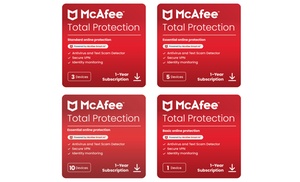 Logiciel McAfee Total Protection 2025 pour 1, 3, 5 ou 10 appareils Logiciel McAfee Total Protection 2025 pour 1, 3, 5 ou 10 appareils