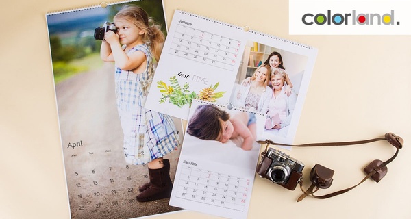 Calendrier photo personnalisé en format A4, A3 ou XL, avec Colorland