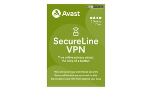 AVAST Secureline VPN- 5 Devices for 1 or 2 Years