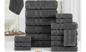 Bibb Home 18 Pc Zero Twist Egyptian Cotton Towel Set (9 colors available) 