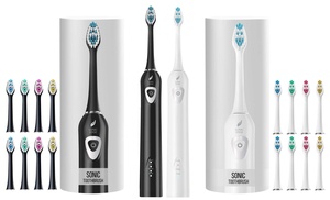 Sonic Edge Electric Toothbrush with Three Modes and 8 Brush Heads