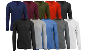 4-Pack Waffle-Knit Thermal Shirts; Classic & Henley Styles Available