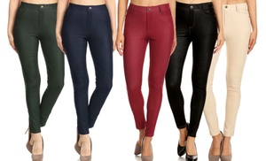  Women's Knit Jean Jeggings S-3X. Also Plus Skinny Pull On Pants