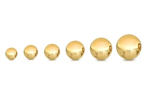 14K Solid Yellow Gold Ball Studs in Multiple Sizes