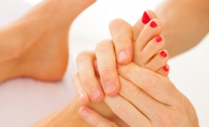 Gel-x Nails Extensions and Deluxe Pedicure with Foot Massage