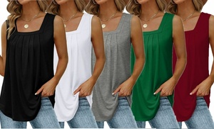 Womens Cute Tank Tops Loose Fit Causal U Neck Sleeveless S-3X