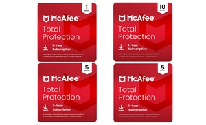 McAfee Total Protection 1, 5, or up to 10 Devices | 1-or 2-years McAfee Total Protection 1, 5, or up to 10 Devices | 1-or 2-years