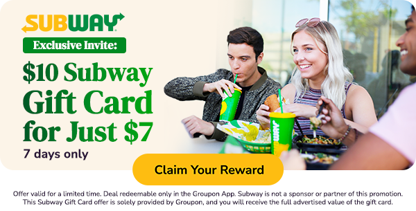 Exclusive Invite: $10 Subway Gift Card for just $7