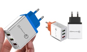 1x oder 2x USB-Schnell-Ladegerät mit 3 USB-Ports