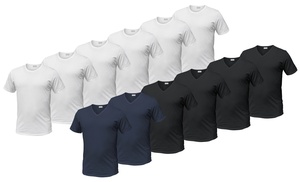 6er-Pack Liabel Herren-T-Shirts mit Rundhals- oder V-Ausschnitt