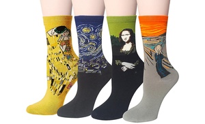 1x,4x oder 8x Kunstmotiv-Socken für Damen