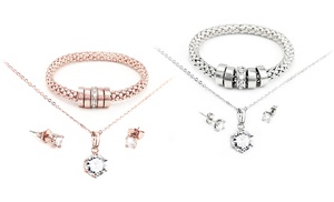 1x oder 2x Schmuck-Set mit Swarovski®-Kristallen 