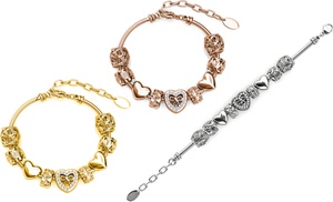 1x, 2x oder 3x Charm-Armband mit Swarovski®-Kristallen