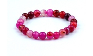 1x oder 2x Charm-Armband aus rosa Achat