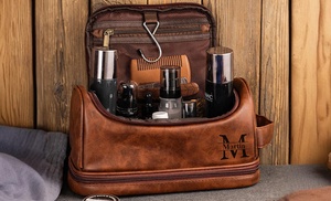 Personalisierbarer Kulturbeutel für Herren mit Text oder Initialen