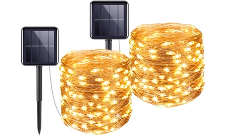 1x oder 2x Solar-LED-Lichterkette mit 100 LEDs, 12 m