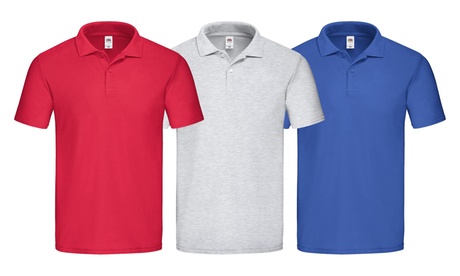 3er-Pack Fruit of the Loom Baumwoll-Poloshirts für Herren