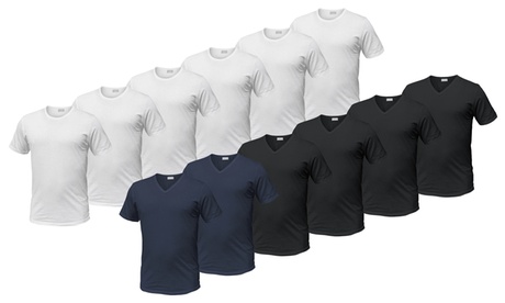 6er-Pack Liabel Herren-T-Shirts mit Rundhals- oder V-Ausschnitt