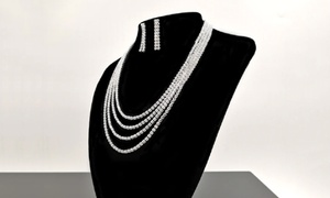  Conjunto de collar Swarovski® y aretes solitarios 