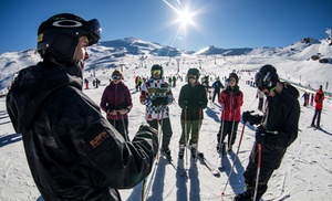 Clase de esquí o snowboard para 1 o 2 personas