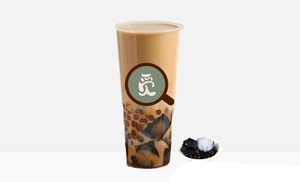 Bubble tea o bebida de café con bagel o tostada para 2 o 4 personas