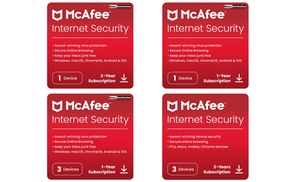 McAfee Internet Security 2025 para 1 o 3 dispositivos McAfee Internet Security 2025 para 1 o 3 dispositivos