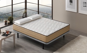 Colchón viscoelástico Bambú Deluxe con 2 almohadas de fibra Colchón viscoelástico Bambú Deluxe con 2 almohadas de fibra