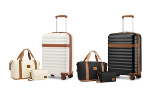Conjunto de viaje con maleta rígida de cabina, bolsa de mano y neceser Conjunto de viaje con maleta rígida de cabina, bolsa de mano y neceser