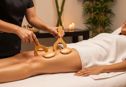 Hasta 6 sesiones de maderoterapia con presoterapia de 50 minutos Hasta 6 sesiones de maderoterapia con presoterapia de 50 minutos