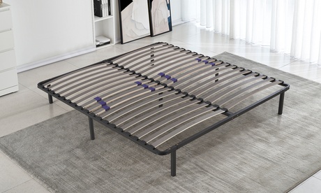 Somier metálico con lamas ajustables y patas, Sampur Somier metálico con lamas ajustables y patas, Sampur