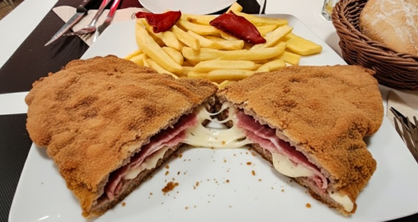Menú cachopón para 2 o 4 personas con botella de vino en el Restaurante Valverde, junto a la Gran Vía ★★★