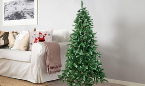  Albero di Natale artificiale con pigne e neve 