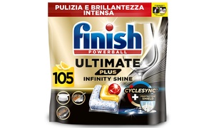  Fino a 420 capsule di Finish Ultimate Plus Infinity Shine al limone 