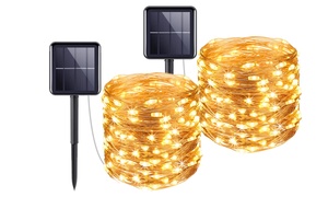  1 o 2 stringhe di luci LED ad energia solare con 100 LED 