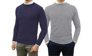 Set di 2 maglioncini girocollo in cashmere e lana