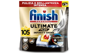 Fino a 420 capsule di Finish Ultimate Plus Infinity Shine al limone