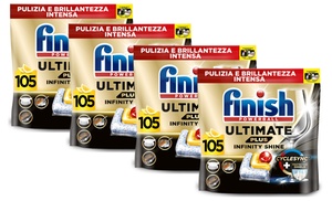 Fino a 420 capsule di Finish Ultimate Plus Infinity Shine al limone