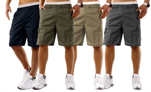 Set di 4 bermuda da uomo cargo in misto cotone Set di 4 bermuda da uomo cargo in misto cotone