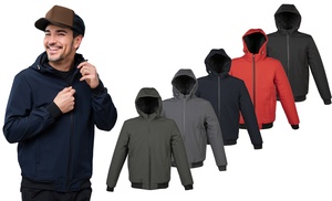 Giacca Uomo Softshell Impermeabile Traspirante 3000 mm con Cappuccio