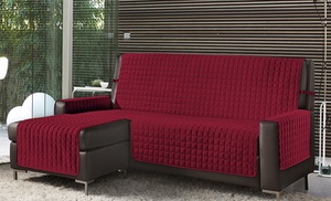 Copridivano trapuntato antimacchia con penisola Copridivano trapuntato antimacchia con penisola