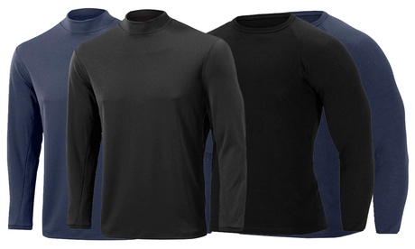 Tris di maglie termiche da uomo a girocollo o collo alto