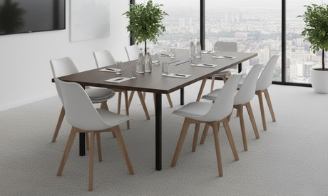 Set 4 sedie in ecopelle e legno di faggio