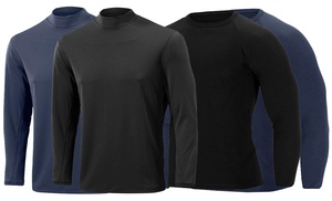 Tris di maglie termiche da uomo a girocollo o collo alto