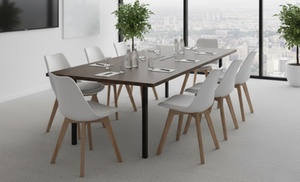 Set 4 sedie in ecopelle e legno di faggio