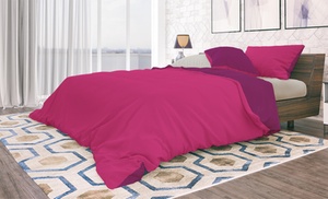 Copripiumino bicolor in microfibra con finitura manopesca 