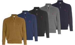 Maglione da uomo in maglia con colletto a coste US Polo Maglione da uomo in maglia con colletto a coste US Polo