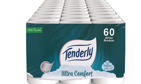60 rotoli di carta igienica 3 veli Tenderly Ultra Comfort