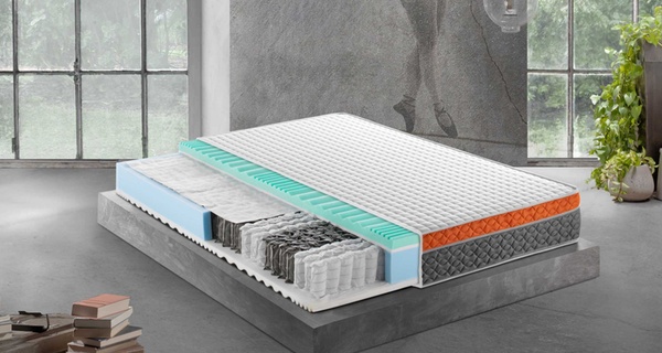 Materasso Mentor Athena Med 4D Evo in memory foam e molle insacchettate, a 7 zone differenziate,